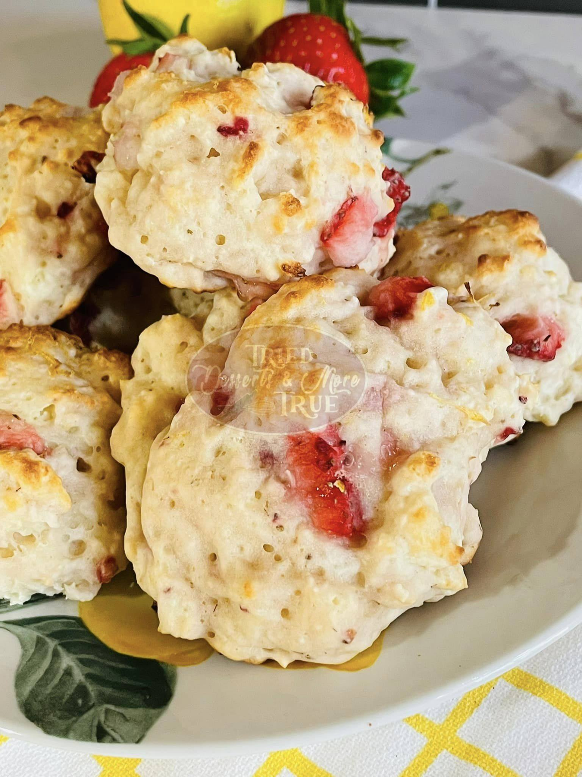 Half Batch Lemon Cream Strawberry Drop Biscuits / Breads & Doughs / RECIPES | dontweightup