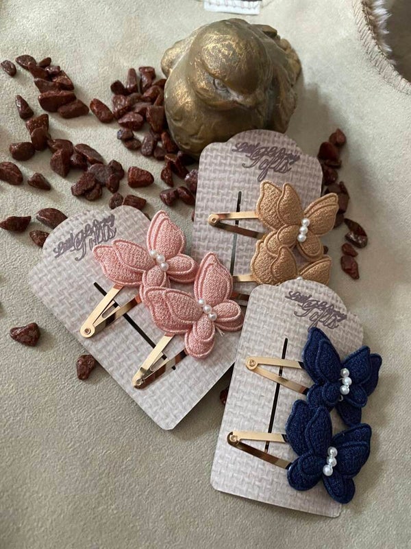 vlinder clips- 3 kleuren