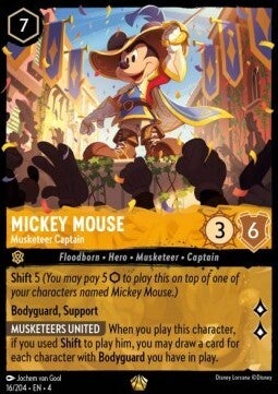 Disney Lorcana Mickey Mouse Musketeer Captain (Foil) 16/204 Ursula's Return