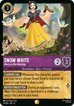 Disney Lorcana Snow White Merry as the Morning (V.1) 37/204 Wilds Unknown