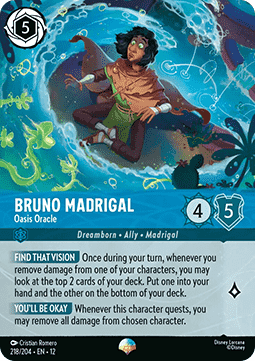 Disney Lorcana Bruno Madrigal Oasis Oracle 218/204 Wilds Unknown