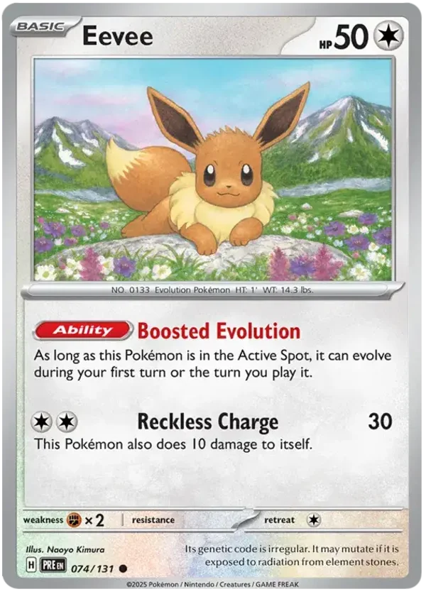 Eevee Reverse Holo Pokemon Day 2025 Stamped 074/131 Prismatic Evolutions