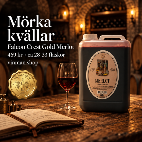 Falcon Crest Gold Merlot ,med ingredienser  Ger 20-23 L      Art.nr. 12140