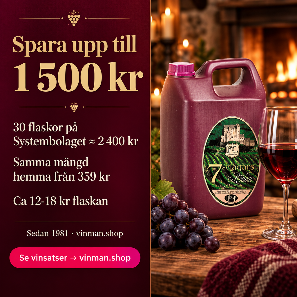 Falcon Crest 7-dagars Rödvin, med jässats Art.nr. 11131.Komplett vinsats för att göra eget vin hemma.