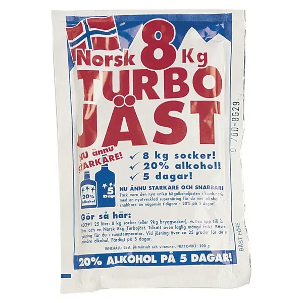 Norsk turbojäst 8kg   10-pack. För 25 Liter vin och mäsk.art.nr.20201