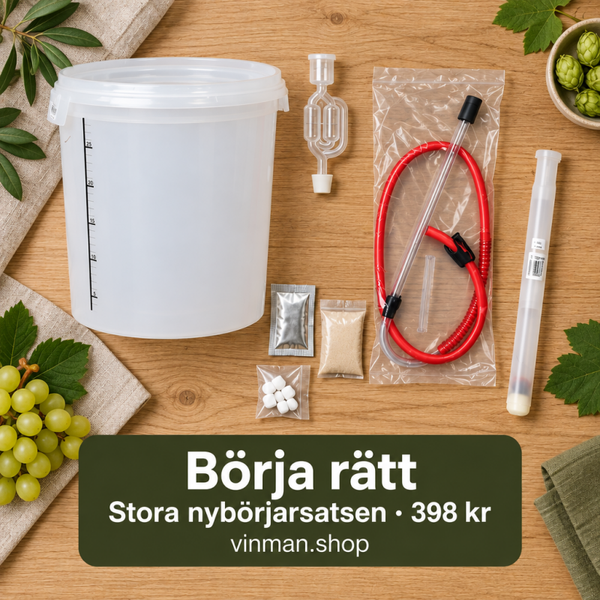 Stora nybörjarsatsen för öl och vin.Göra eget vin kit.Göra eget öl kit