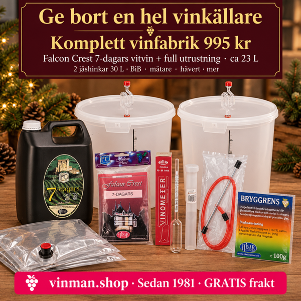 Komplett vinfabrik med Falcon Crest 7 dagars vitvin Art.nr 1100.Göra eget vin kit -23 liter