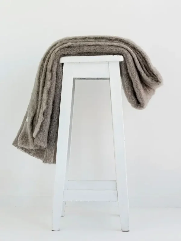 NZ Mohair Throw - Manuka