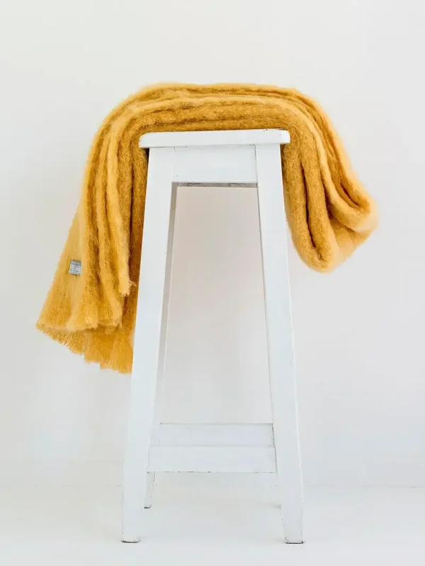 NZ Mohair Throw - Orche