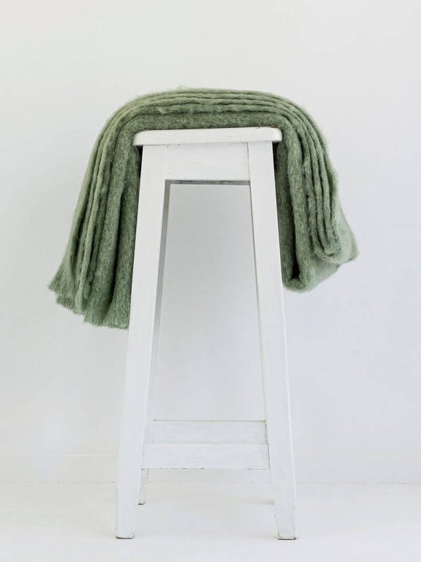 NZ Mohair Throw - Olive