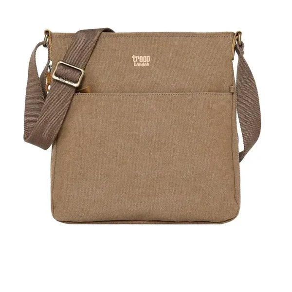 Canvas Classic Zip Top Shoulder Bag Large - Brown Unisex