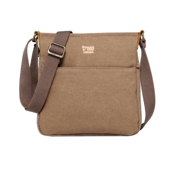 Canvas Classic Zip Top Shoulder Bag Small - Brown Unisex
