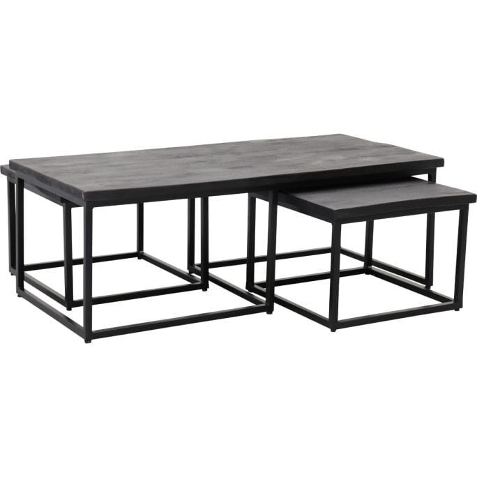 Salontafel Tulum set van 3 zwart