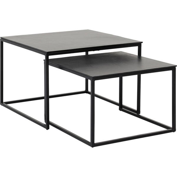 Salontafel Coco set van 2 alu black antique