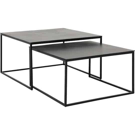 Salontafel Coco XL set van 2 alu black antique