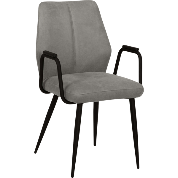 Eetkamerstoel Tina met metalen arm Chicago Grey