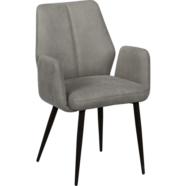 Eetkamerstoel Tina met gestoffeerde arm Chicago Grey