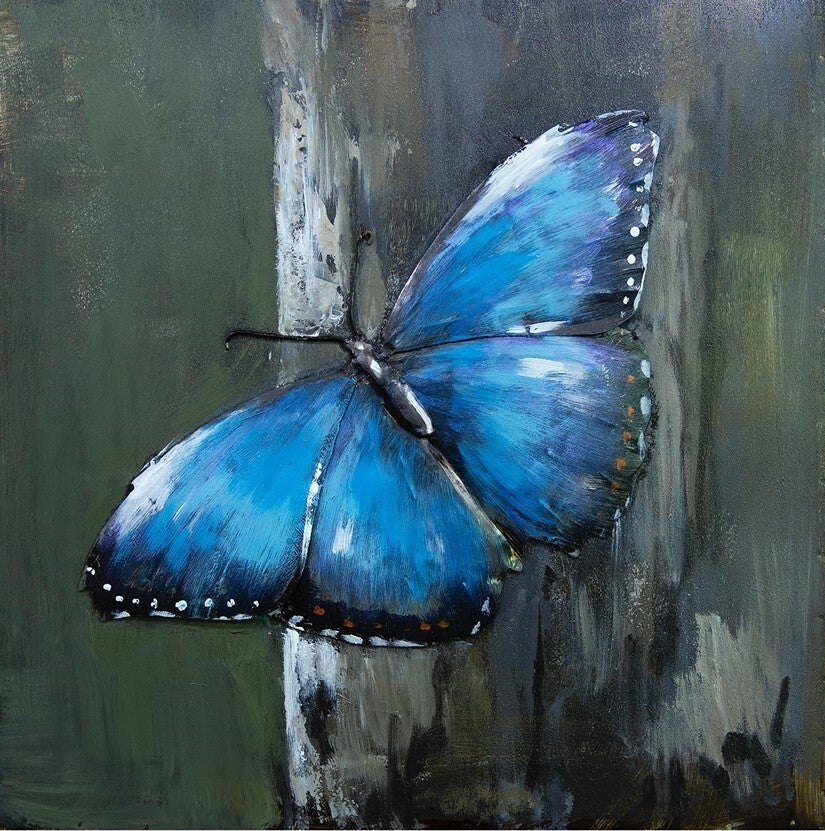 Vlinder blauw 3d art