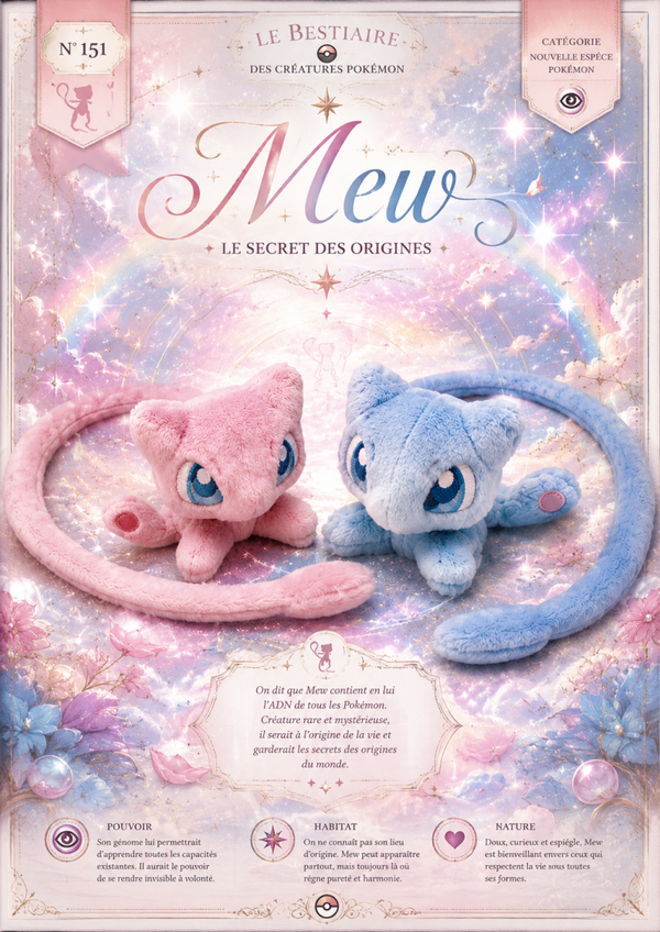 Mew – Petite peluche artisanale Pokémon