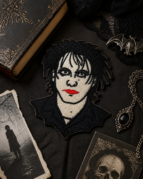 👤Patch brodé The Cure portrait – écusson rock gothique visage iconique