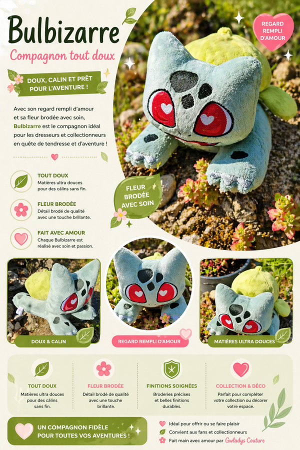 🌱 Peluche Bulbizarre (Bulbasaur)