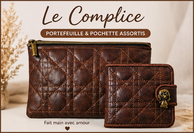 ✨ Le Complice – Pochette zippée assortie