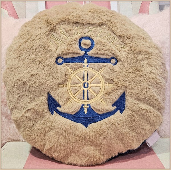 ⚓ Coussin ancre marine – Douceur bord de mer & esprit marin