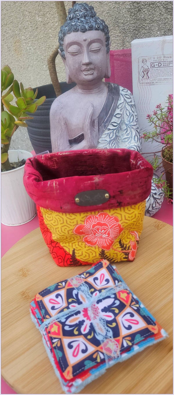 Lingettes lavable et son panier