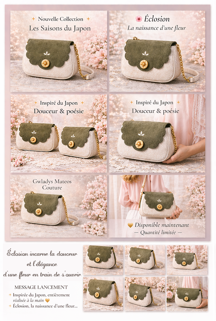 🌸 Éclosion – Sac Signature  Collection Les 4 Saisons du Japon