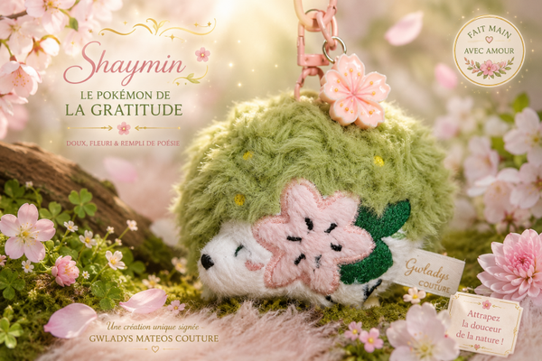 🌸🌿Porte-clés peluche Pokémon – Shaymin 🌸🌿