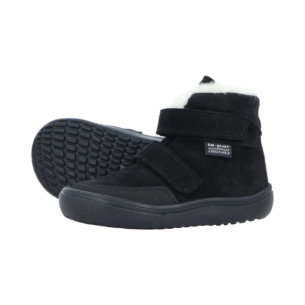 Chaussures montantes en cuir doublé laine - Jerry - Noir - Jonap