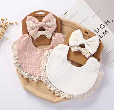 Frilly bib & headband set