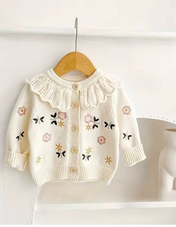 Frill collar cardigan