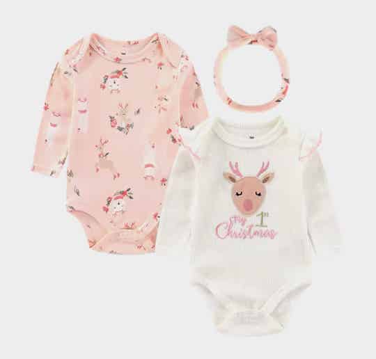 3 piece Christmas baby set