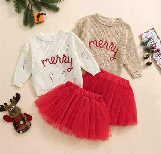 Christmas jumper and skirt