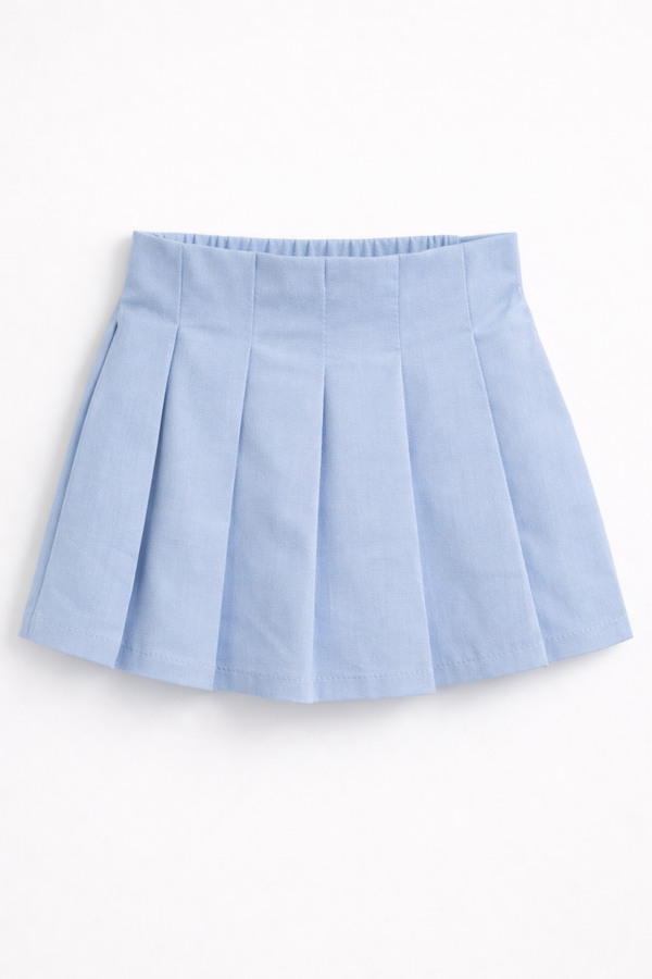 Blauw plooirok met short