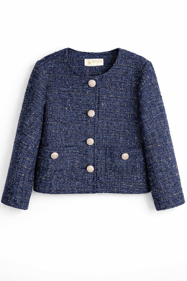 Set Donkerblauw jasje met sierknopen