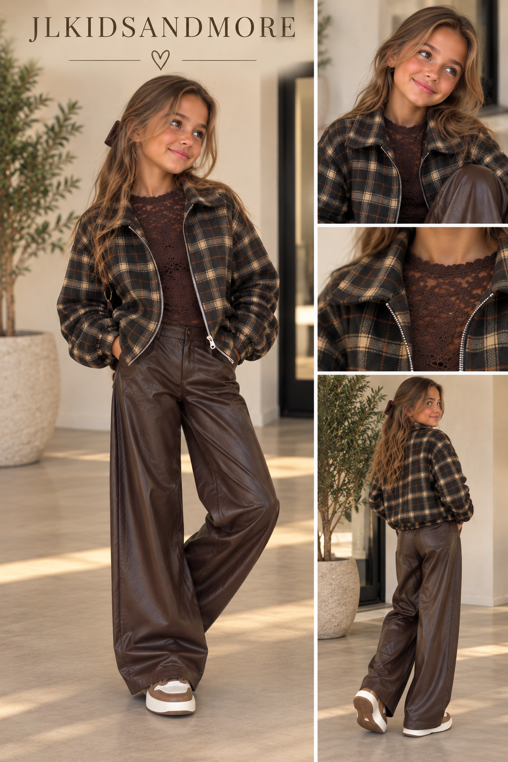 Bruine Leatherlook Broek 🤎
