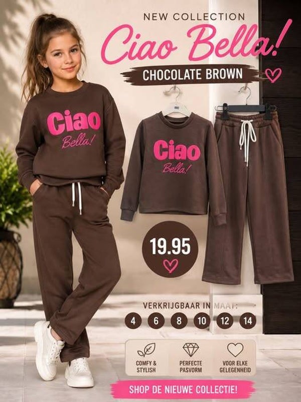Ciao Bella!! Joggingset – Chocolate Brown