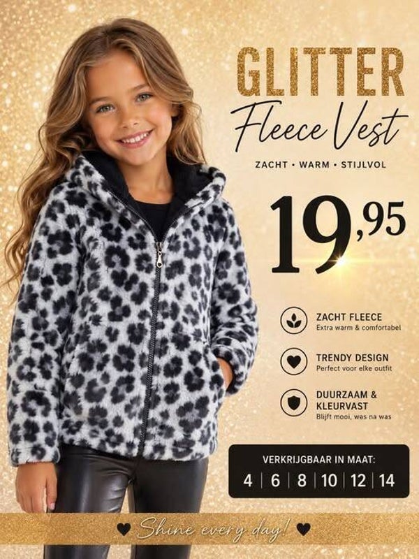 Snow Leopard Fleece Vest.