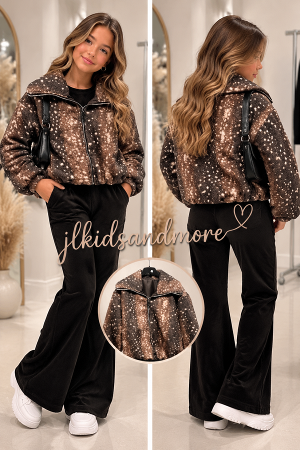 Bambi Teddy Jacket – Chocolate Brown