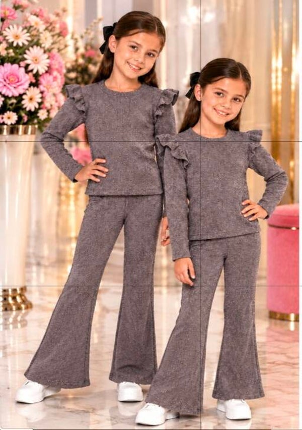 Ruffle Taupe Flared Set