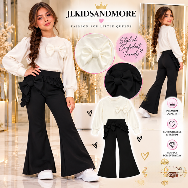 Princess Bow Set – Black & Cream