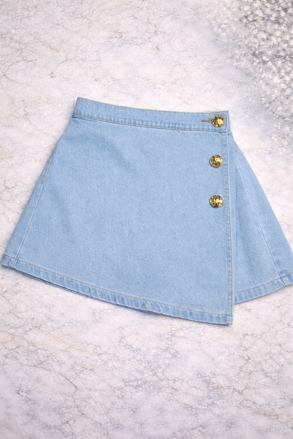 Denim wikkelrokje lichtblauw