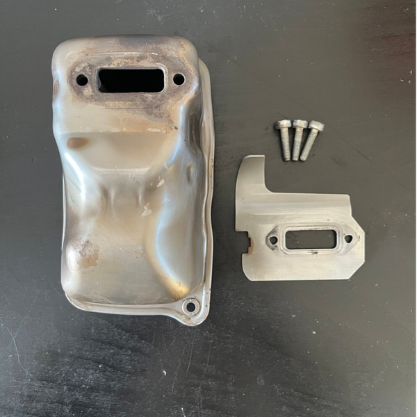 Restored Exhaust  / Muffler, Cooling Plate & Screws for Stihl TS410 TS420