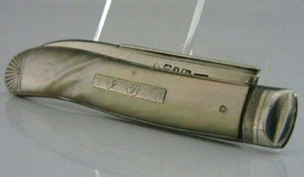 EARLY VICTORIAN STERLING SILVER FRUIT KNIFE 1844 SHEFIELD ANTIQUE BRIGGS?