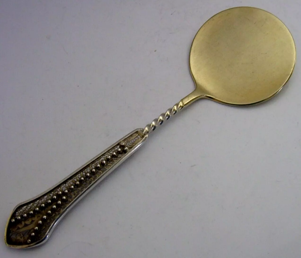 BEAUTIFUL GERMAN SOLID SILVER GILT HORS D'OEUVRE SERVER c1920-1940 ART DECO