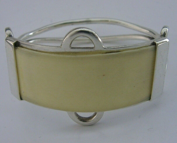 ENGLISH STERLING SILVER COMBINATION NAPKIN RING NAME PLACE HOLDER 1909 ANTIQUE