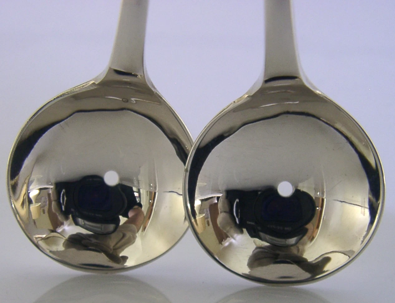 SUPERB MINT LARGE STERLING SILVER SALT SPOONS 2007 4.5 inch 33g UNUSUAL