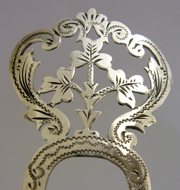 LUCKY SHAMROCKS STERLING SILVER ART NOUVEAU HAIR SLIDE COMB 1906 ANTIQUE WEDDING